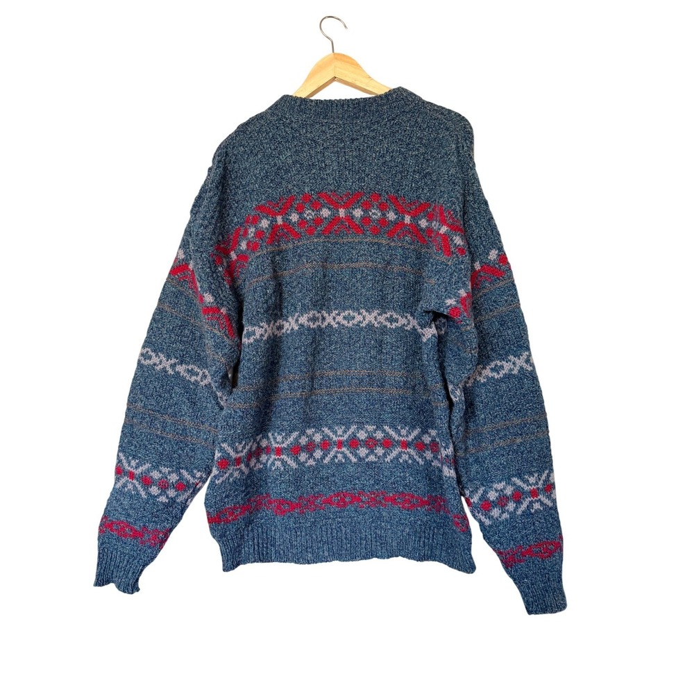 Vintage 80s Pendleton Wool Fair Isle Sweater Men's Sz XL Nordic Knit Cabincore - Picture 4 of 6